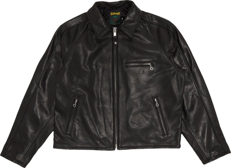 Supreme x Schott Leather Racer Jacket 'Black'