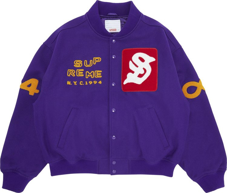Supreme Tourist Varsity Jacket 'Purple'