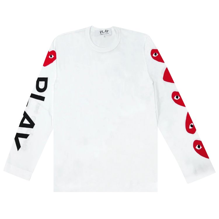 Comme des Garcons PLAY Heart Print T Shirt White