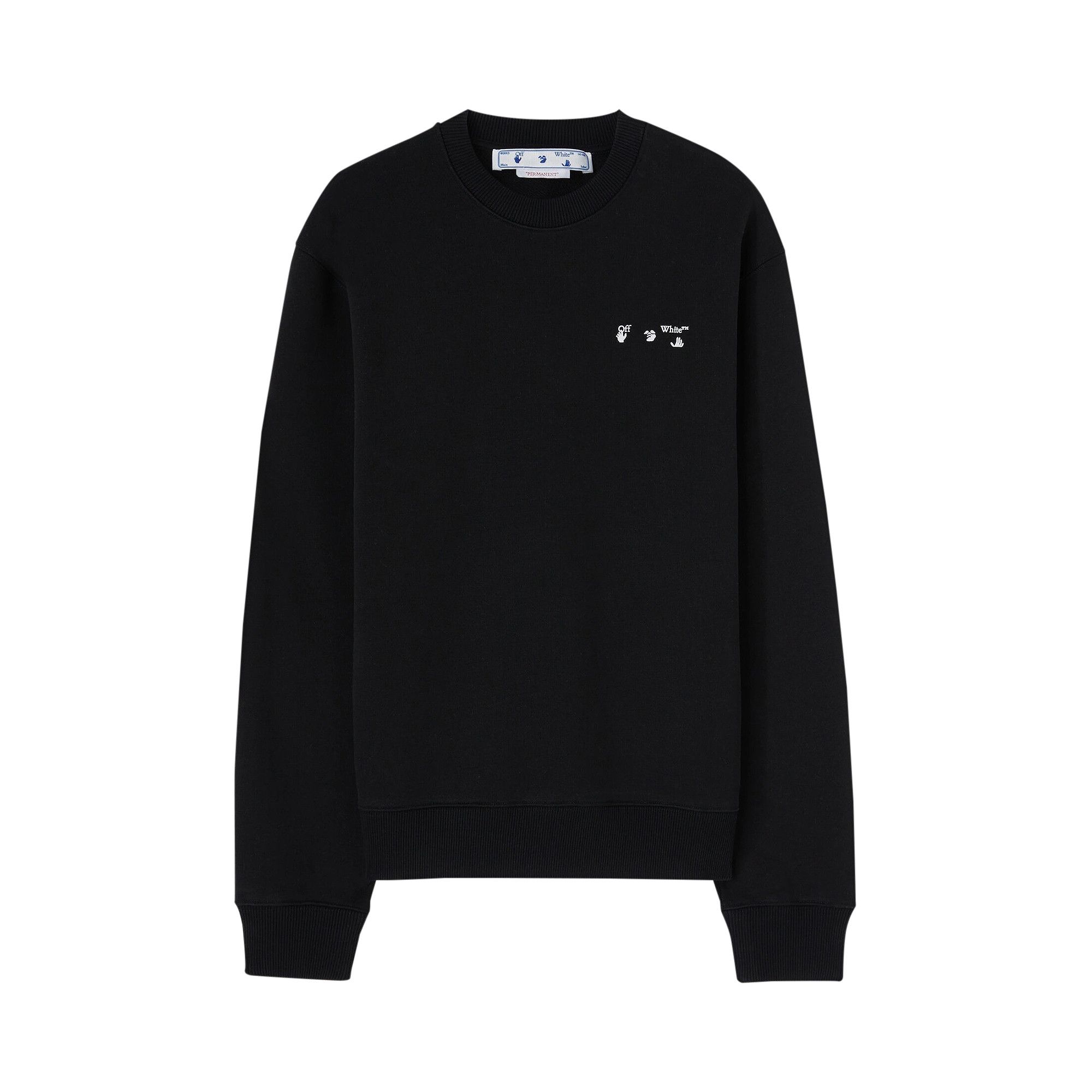Buy Off White Logo Slim Crewneck Black OMBA057C99FLE0121001 GOAT
