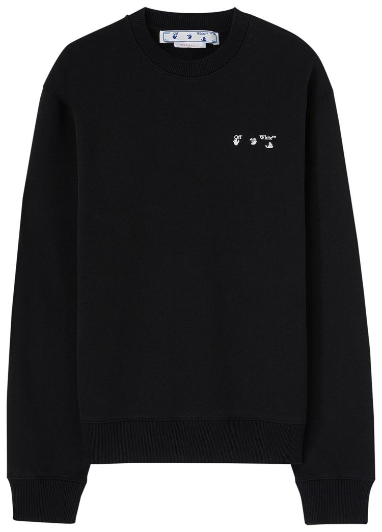 Off White Logo Slim Crewneck Black