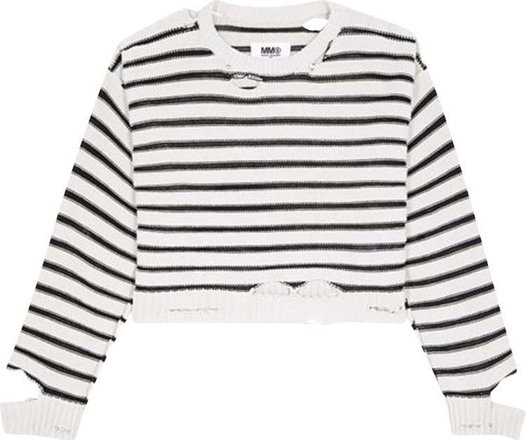 MM6 Maison Margiela Striped Sweater 'Ecru/Black'