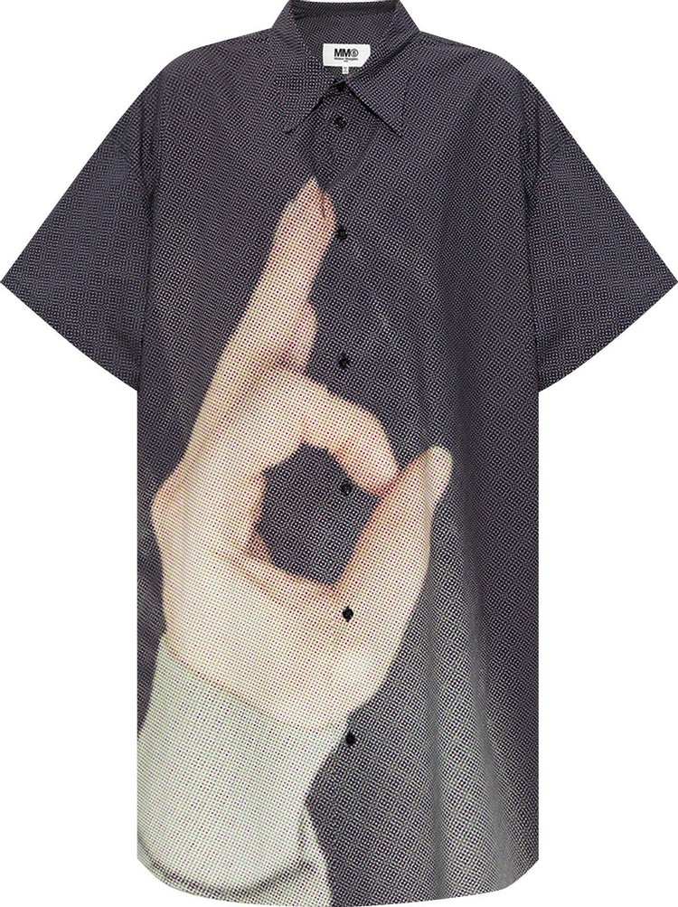 Buy MM6 Maison Margiela Hand Sign Shirt Dress 'Black' - S52CT0772 ...