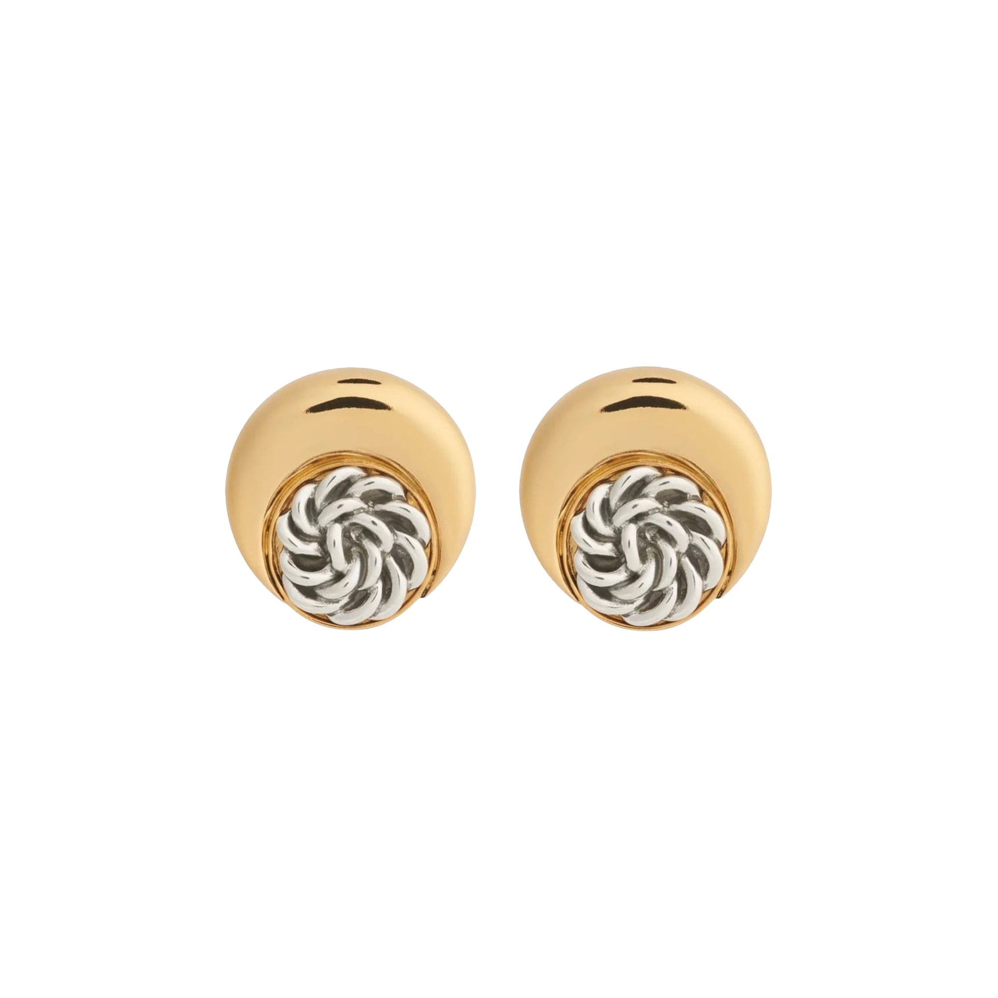 イヤリング Regenerated Buttons Moon Earring - Marine Serre - Gold - Eta Regenerated Buttons Moon Earrings (Gold) – tons-shop