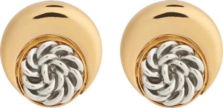 Marine Serre Regenerated Buttons Moon Earrings 'Gold'