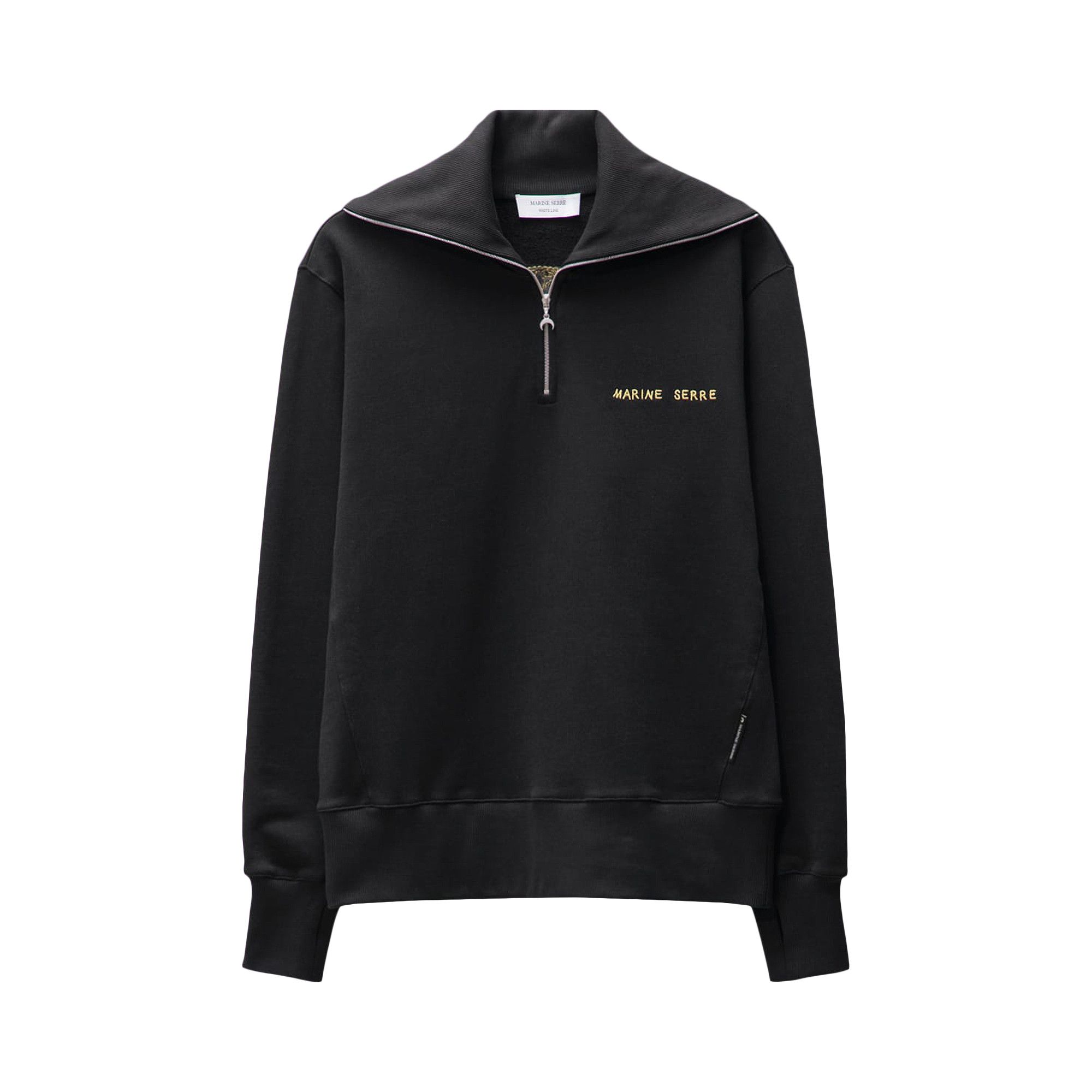 MARINE SERRE ブラック スウェット Half-Zip Sweater marine-serre-Black-Half-zip-