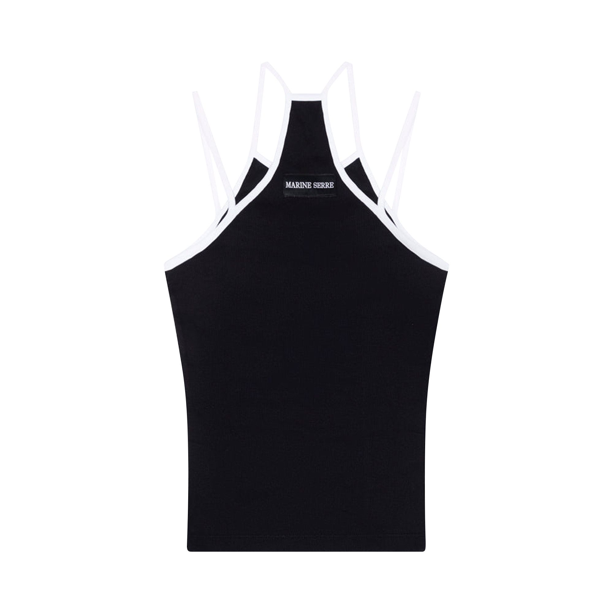 MARINE SERRE ブラック Tennis Court トップス MARINE SERRE ブラック Tennis Court トップス