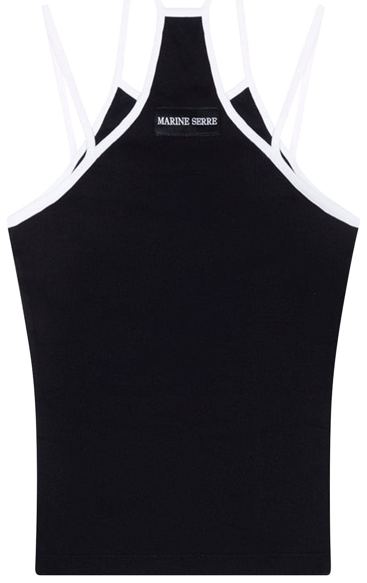 Marine Serre Organic Tennis Court Top Black