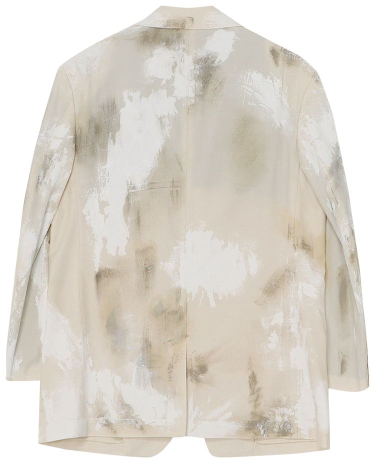 Yohji Yamamoto Classic Twill Printed Jacket Ivory