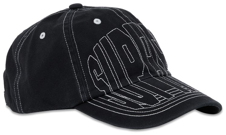 Supreme Visor Stitch 6 Panel Black