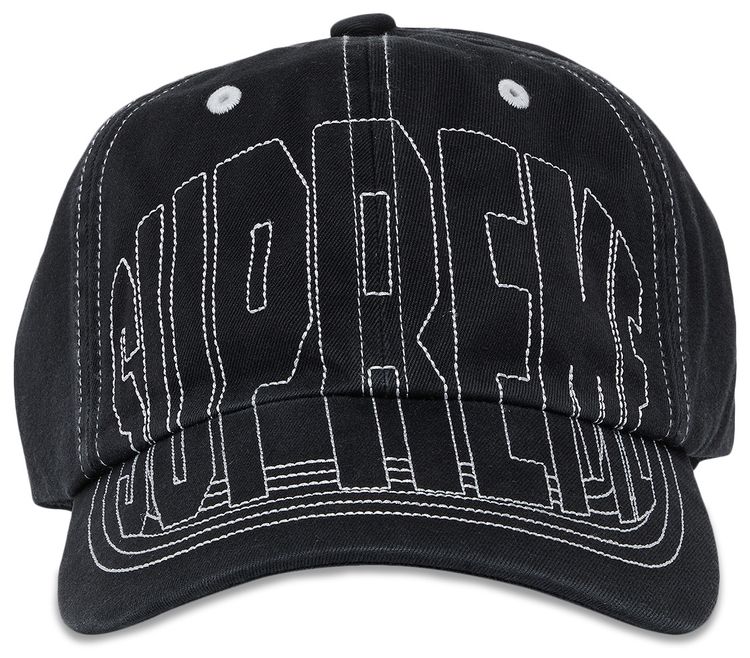 Supreme Visor Stitch 6 Panel Black