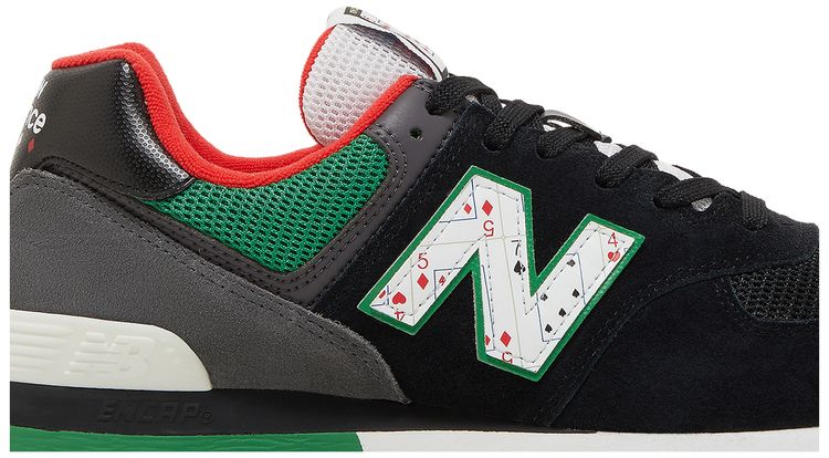New Balance 574 Playing Card   Black Varsity Green
