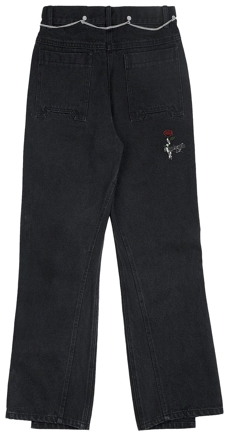 C2H4 Wide Layered Swing Jeans Dark Grey