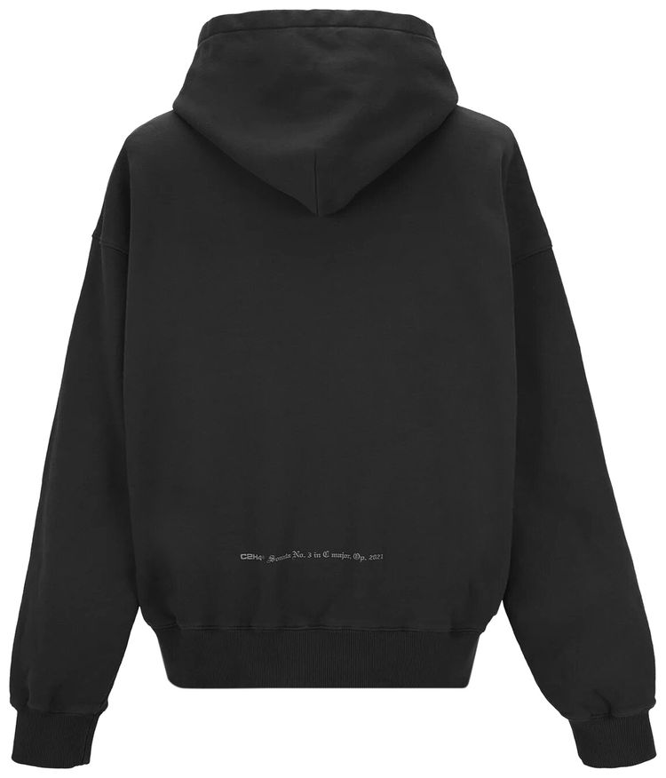 C2H4 Grunge Guitar Print Hoodie Black
