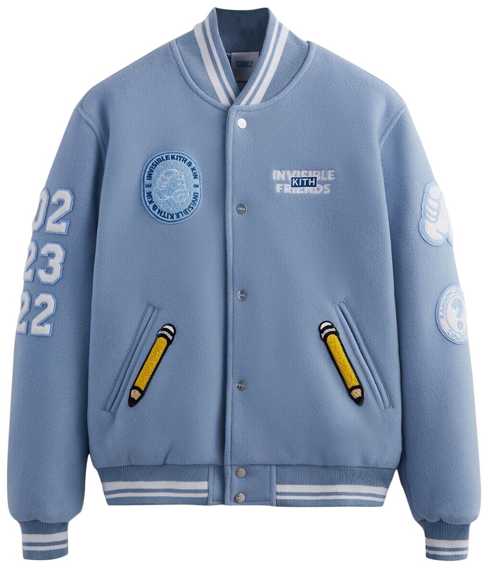 Buy Kith x Invisible Friends Manteco Wool Varsity Jacket 'Larimar