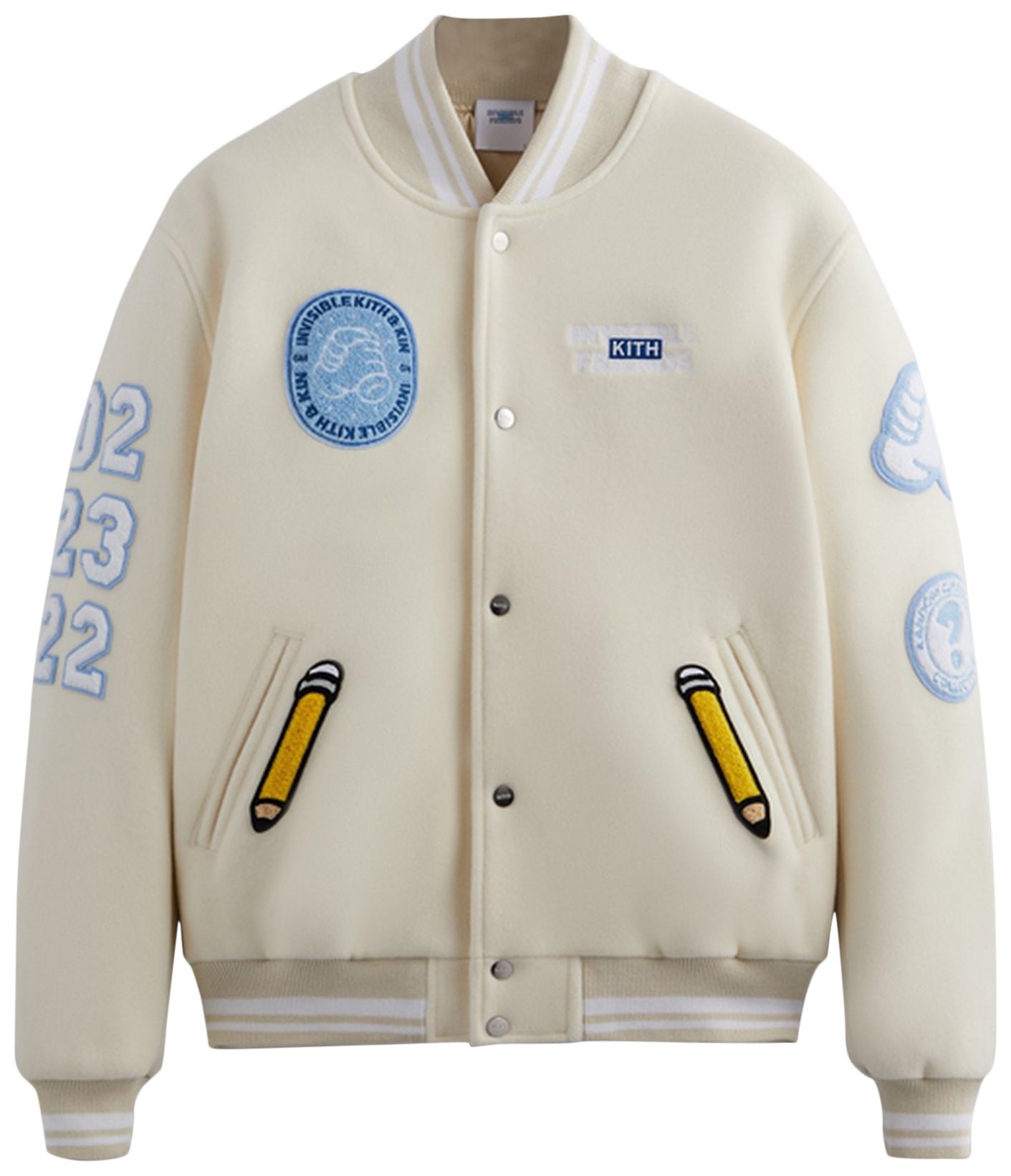 Buy Kith x Invisible Friends Manteco Wool Varsity Jacket 'Sandrift