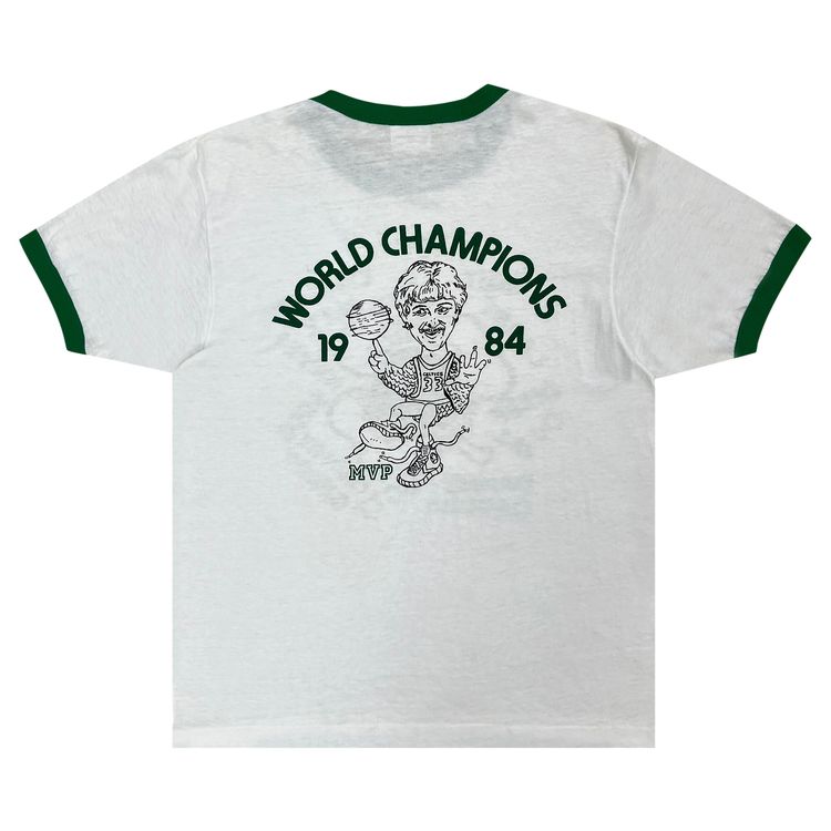 Vintage Boston Celtics Championship Ringer Tee White