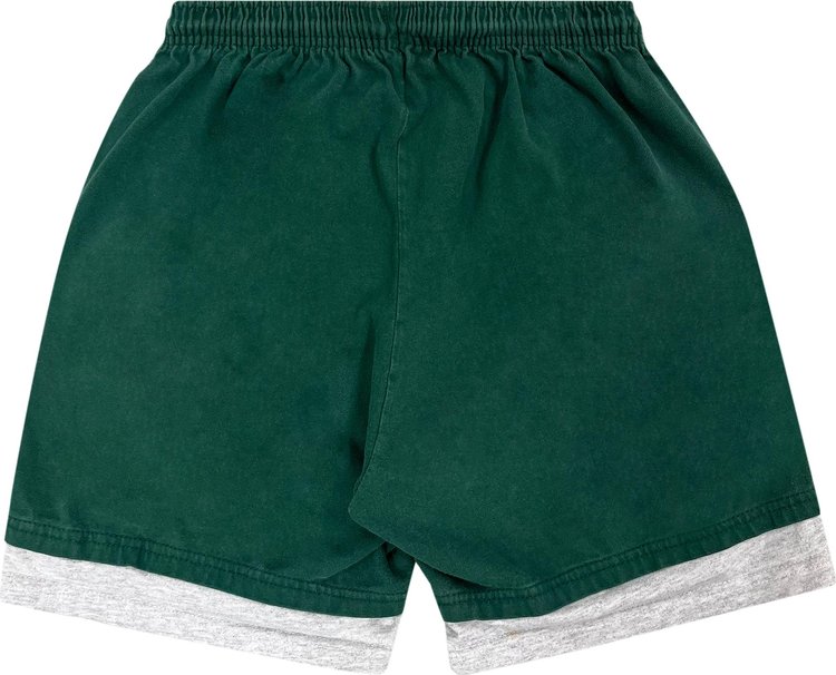 Vintage Green Bay Packers Double Layer Shorts Green