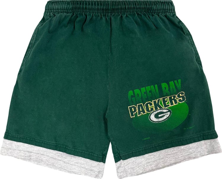 Vintage Green Bay Packers Double-Layer Shorts 'Green'