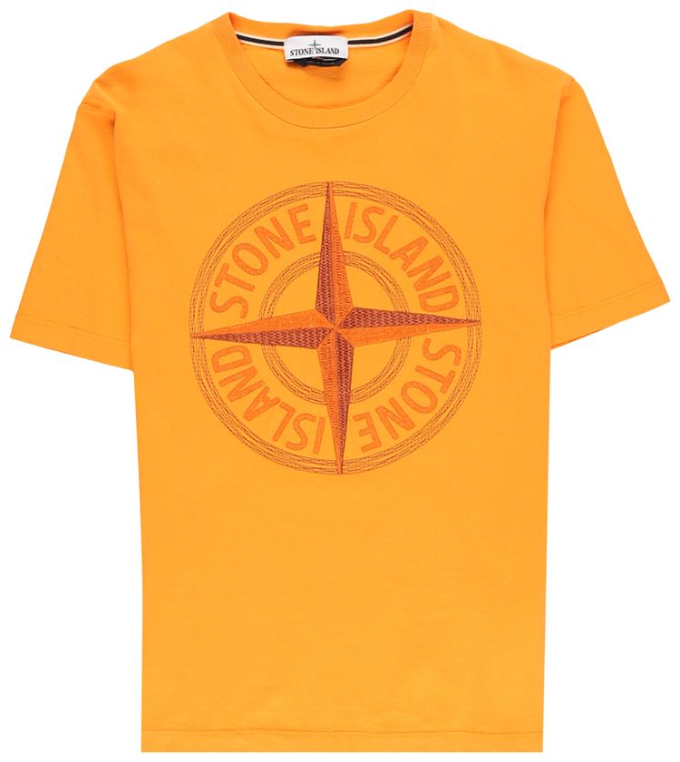 Stone Island Front Logo T Shirt Orange