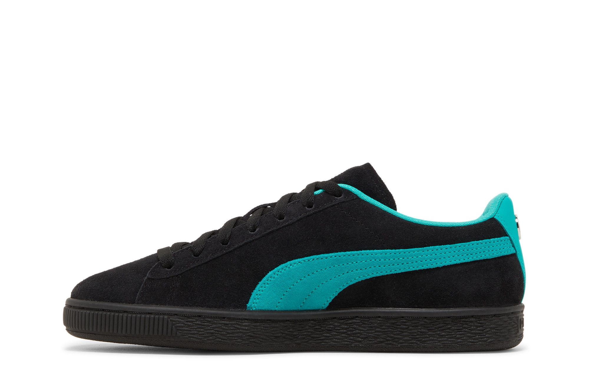 Puma suede black electric green clearance