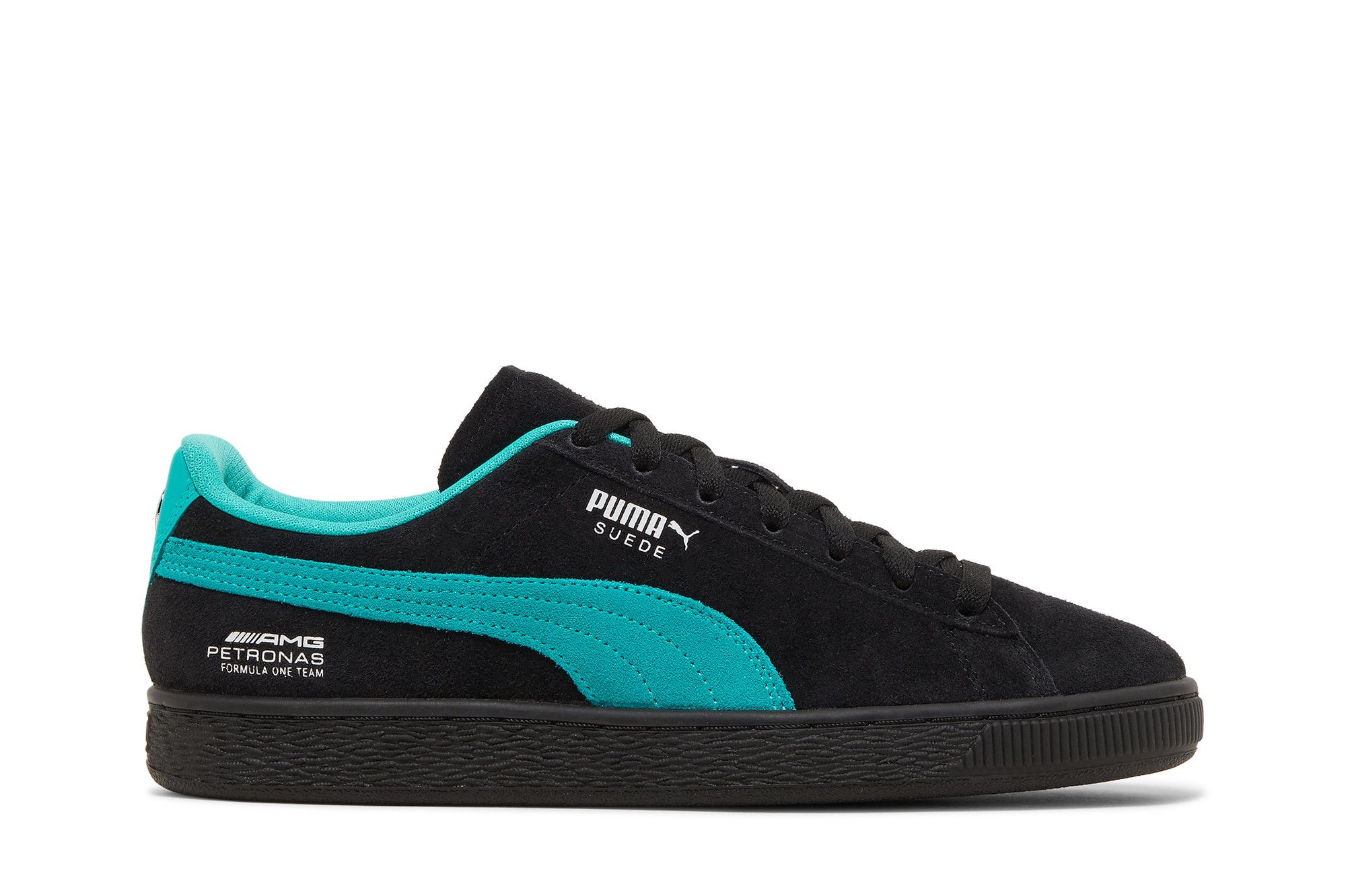 Puma suede black electric green new arrivals