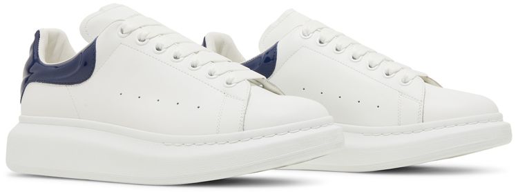 Alexander McQueen Oversized Sneaker White Navy Patent