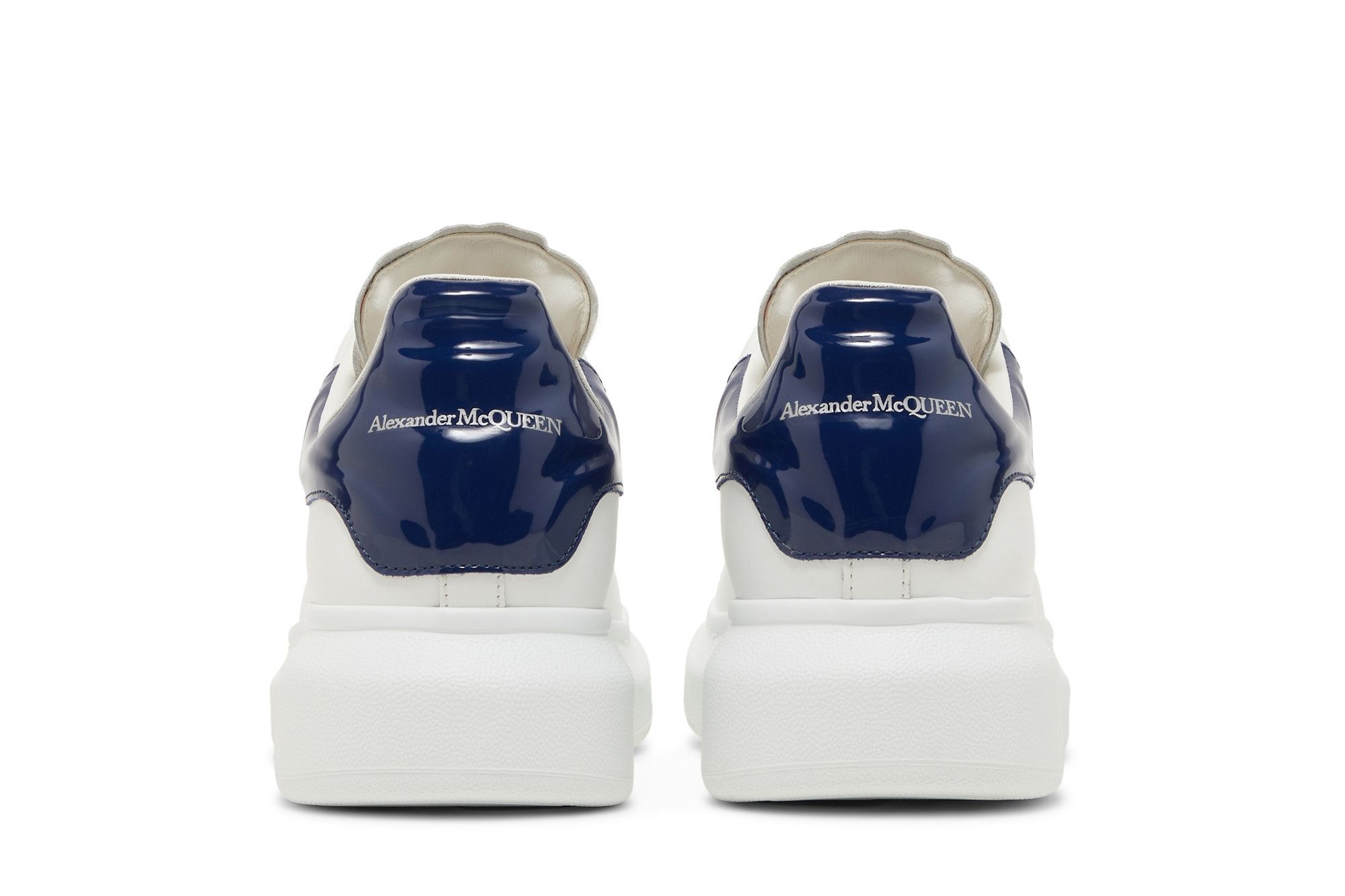 Buy Alexander McQueen Oversized Sneaker White Navy Patent 727390 WICGW 9095 GOAT UK