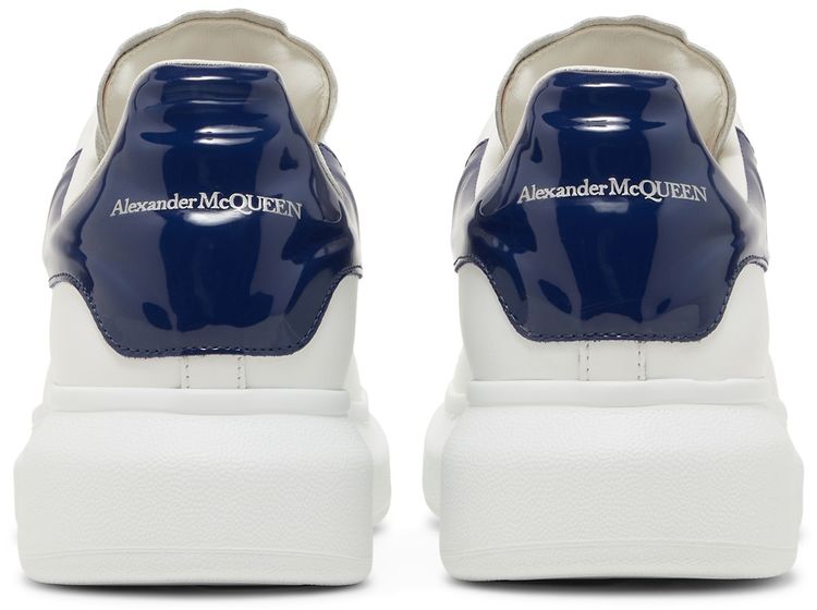Alexander McQueen Oversized Sneaker White Navy Patent