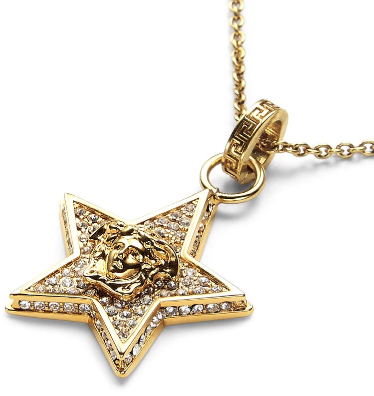 Versace Medusa Star Crystal Necklace Versace Gold Crystal