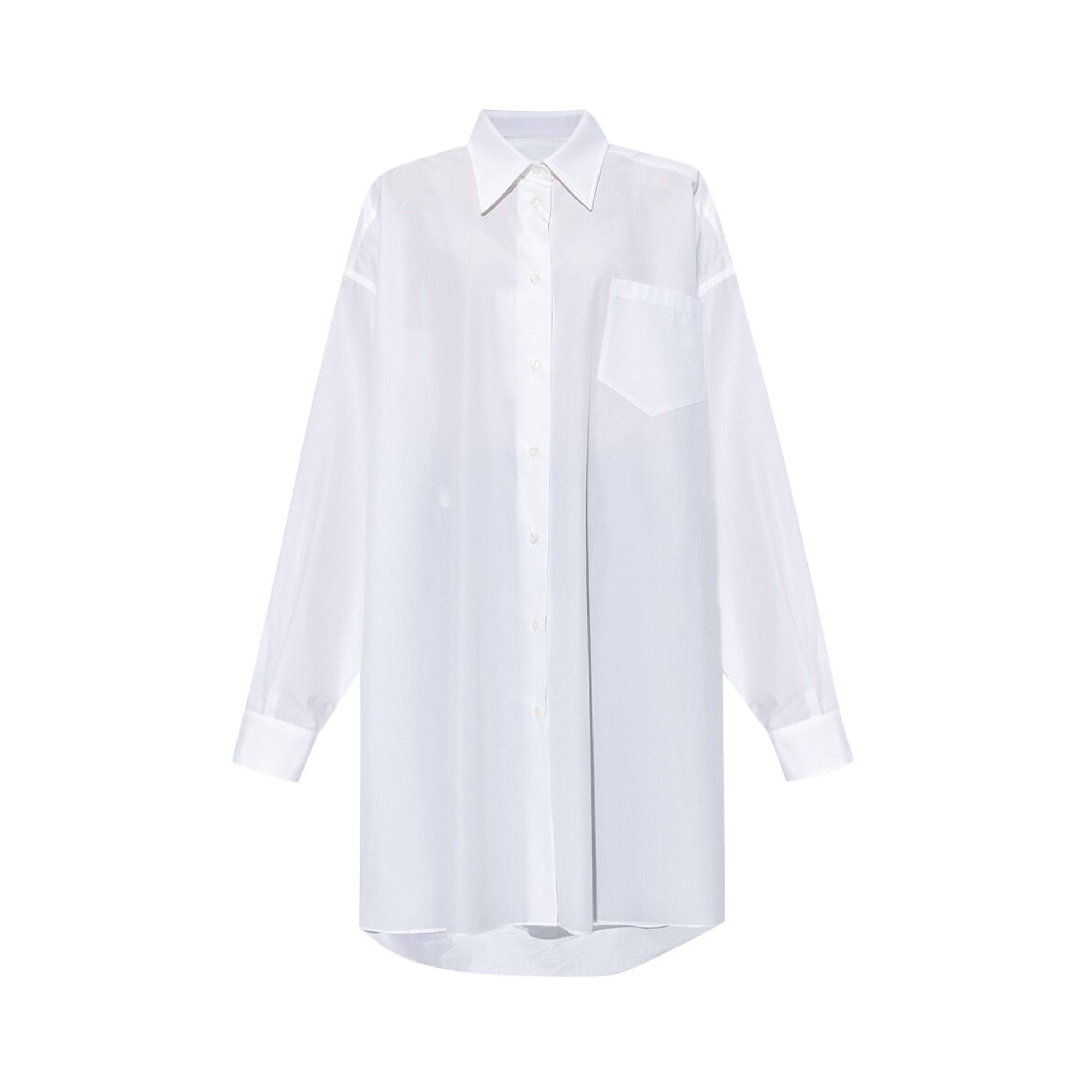 Maison Margiela Long-Sleeve Button Down Shirt Dress 'White' | GOAT