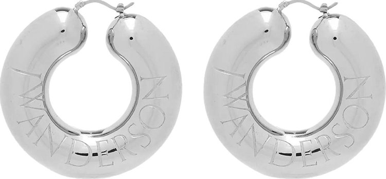 JW Anderson Bumper Hoop Earrings Silver