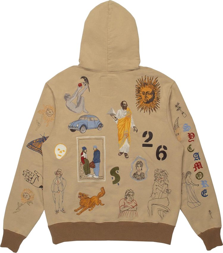 Samuel Zelig Gallery 001 Hoodie KhakiMulticolor Embroidery