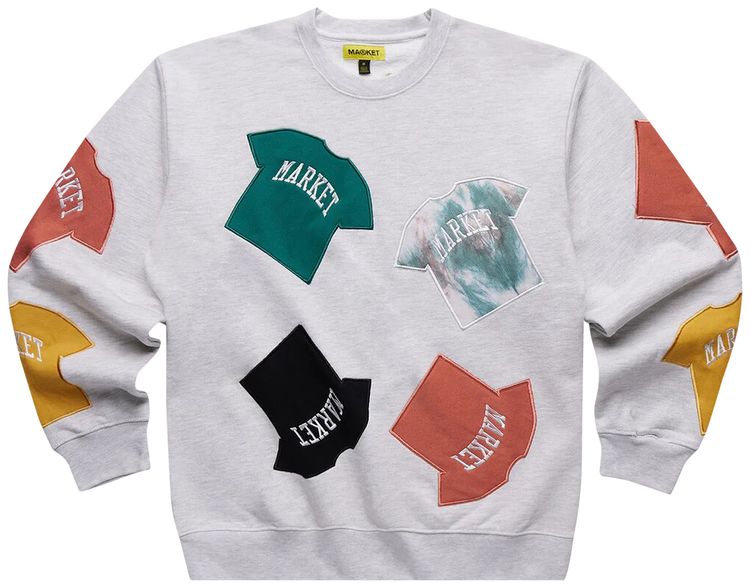 Market T Shirt Patch Crewneck Sweatshirt Ash