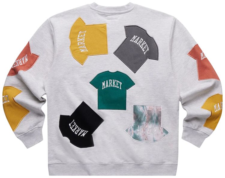 Market T Shirt Patch Crewneck Sweatshirt Ash