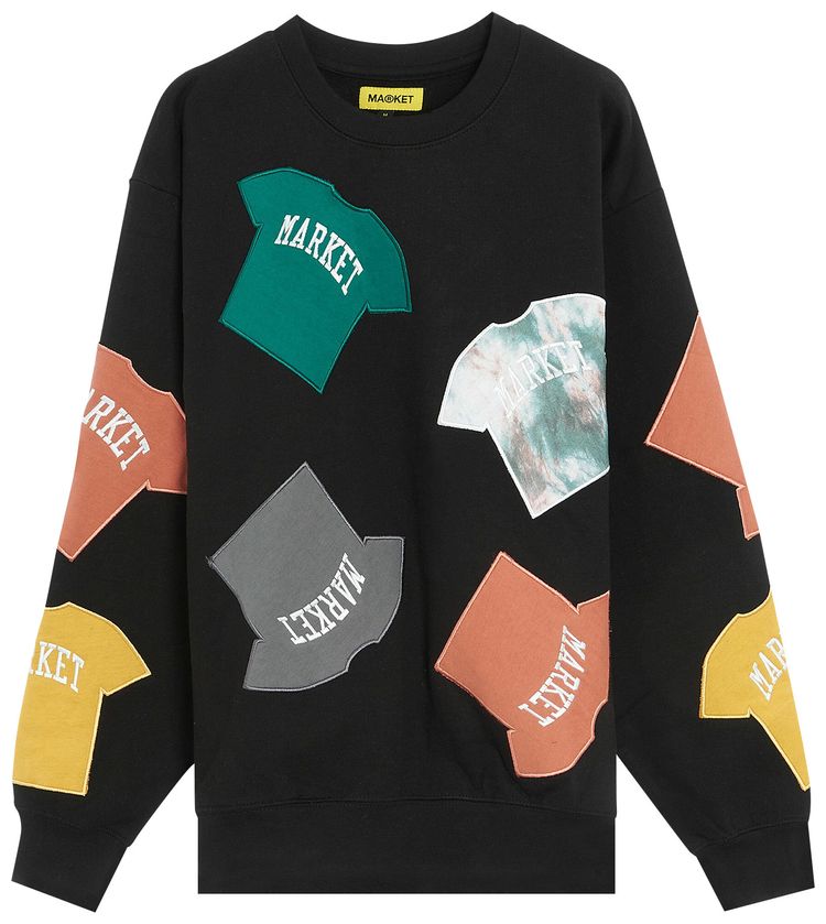 Market T Shirt Patch Crewneck Sweatshirt Black