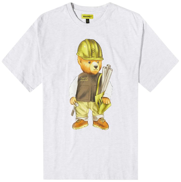 Market Workshop Bear T Shirt Ash