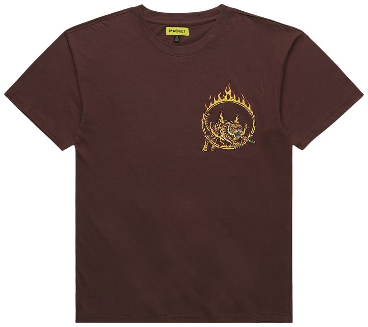 Market Man Eater T Shirt Brown