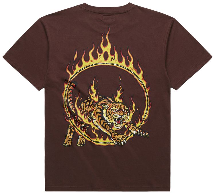 Market Man Eater T Shirt Brown