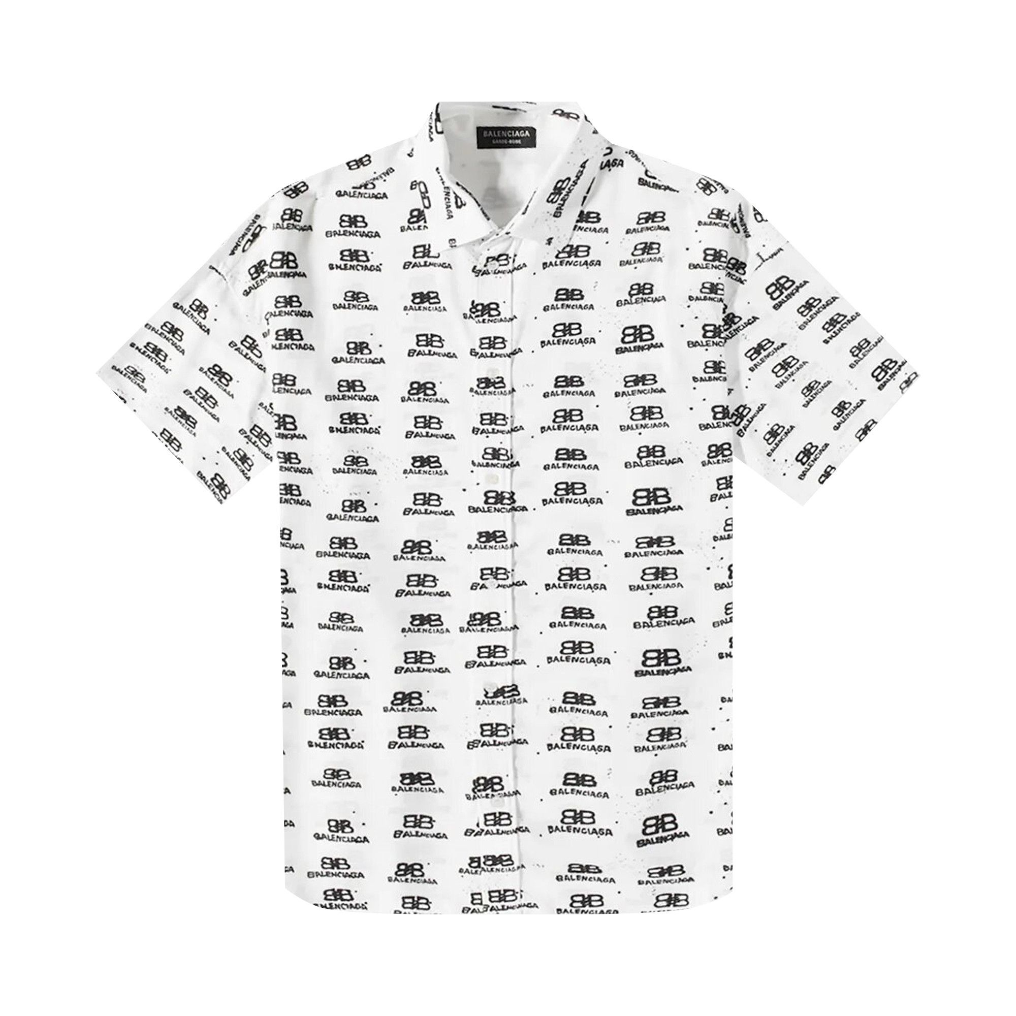 Buy Balenciaga Short Sleeve Oversized Shirt White Black 725382 TNL88 9040 GOAT SA