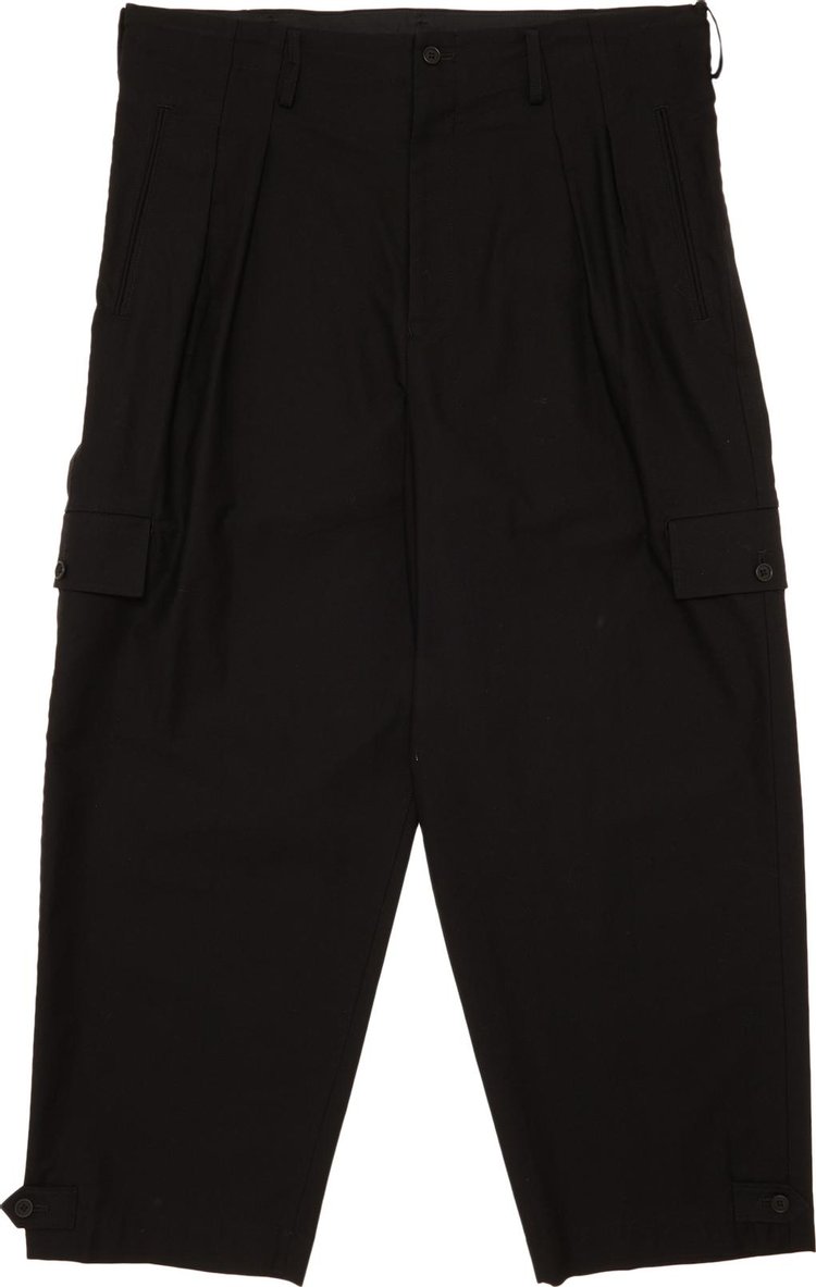 Buy Yohji Yamamoto Side Flap Twill Pants 'Black' - HZ P12 002 1 | GOAT