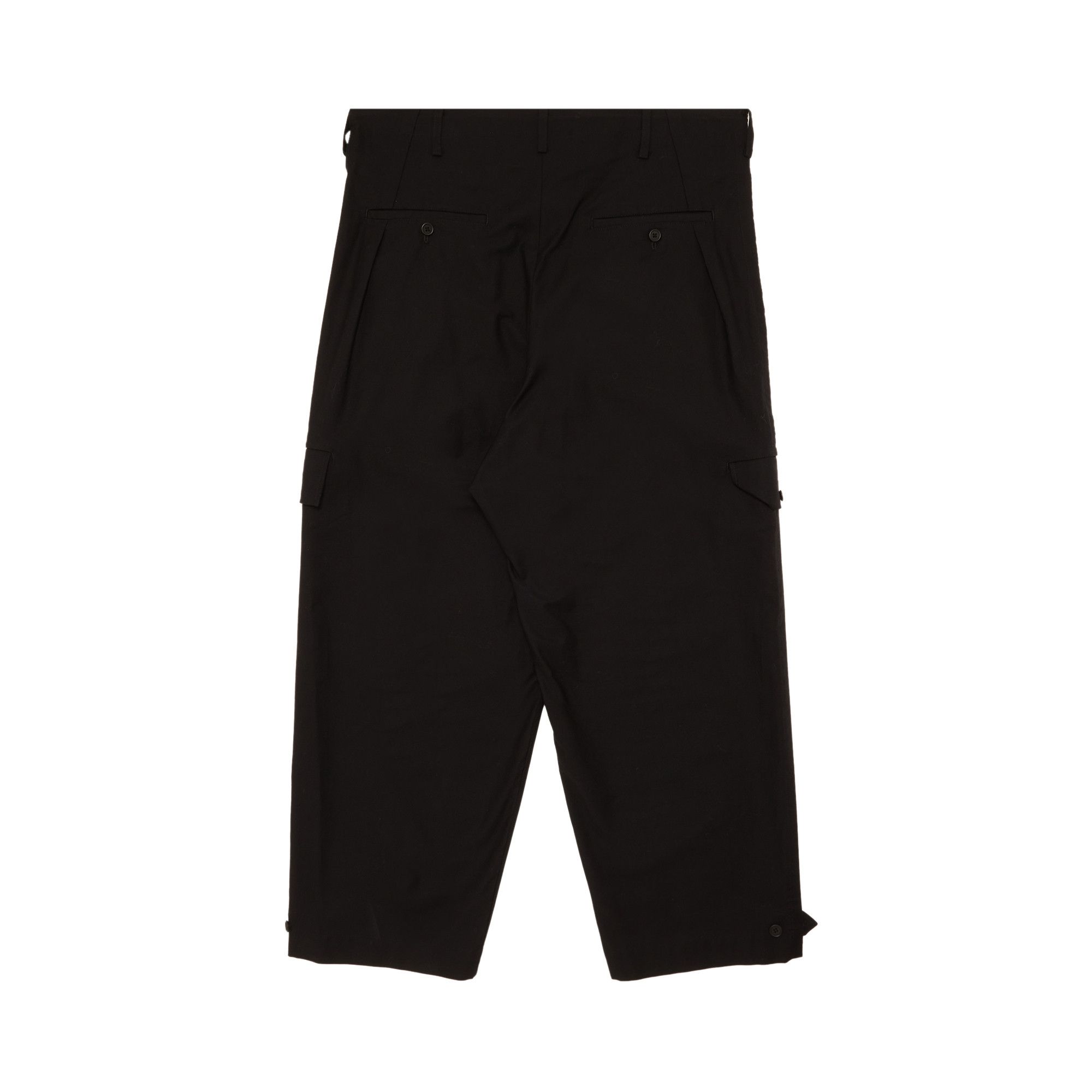 Buy Yohji Yamamoto Side Flap Twill Pants 'Black' - HZ P12