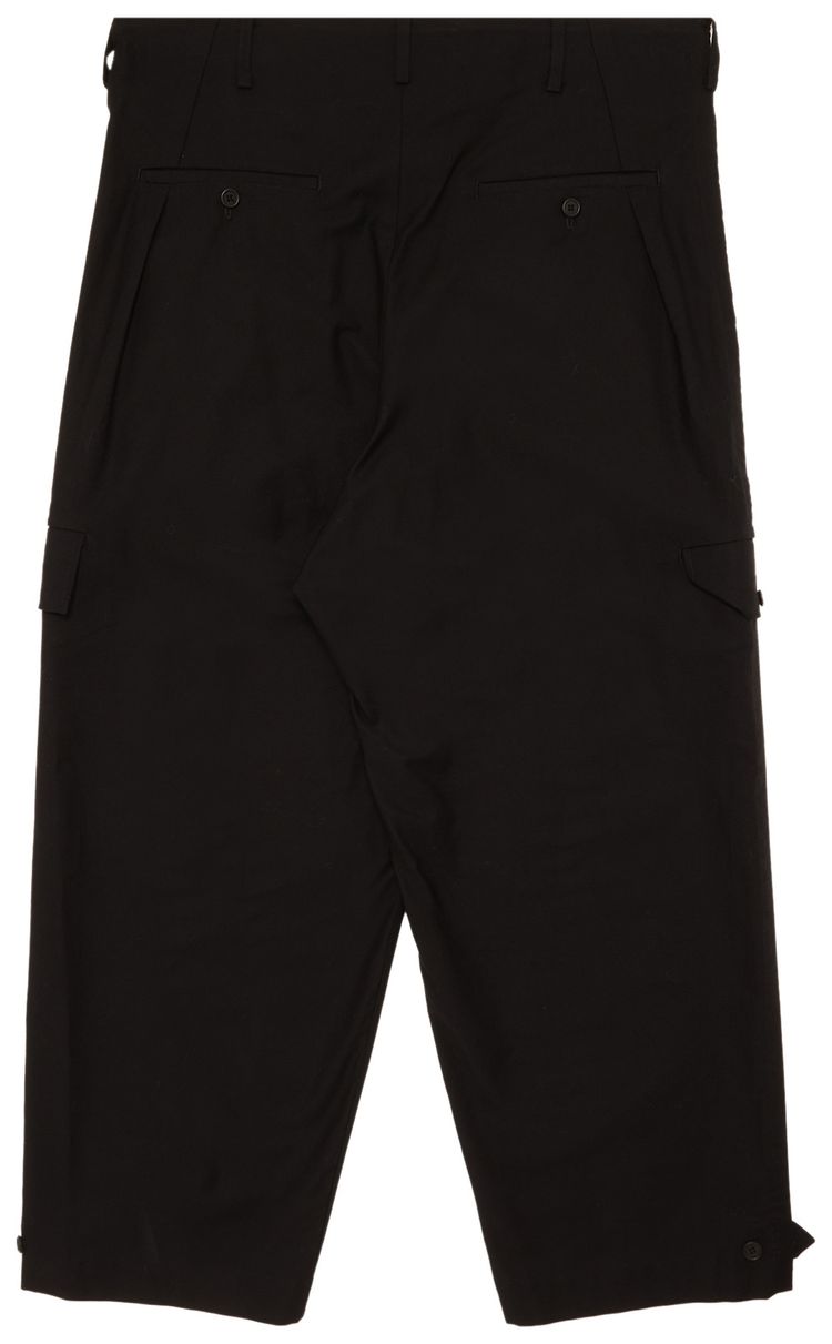 Yohji Yamamoto Side Flap Twill Pants Black