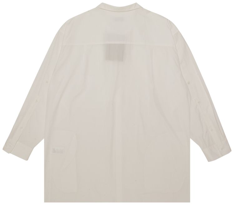Yohji Yamamoto Pour Homme Collart Stand With Pleated Cloth White