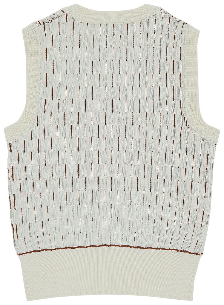 Wales Bonner Cotton Knit Legacy Tank IvoryBurnt Orange