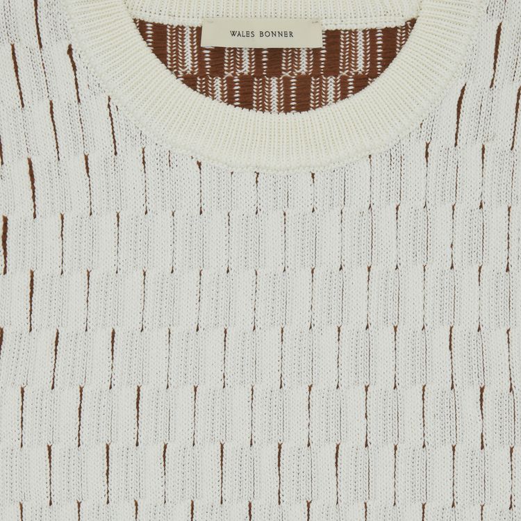 Wales Bonner Cotton Knit Legacy Tank IvoryBurnt Orange