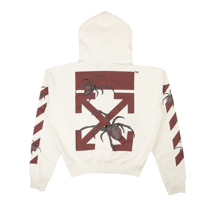 Off White Arachno Arrow Over Hoodie White