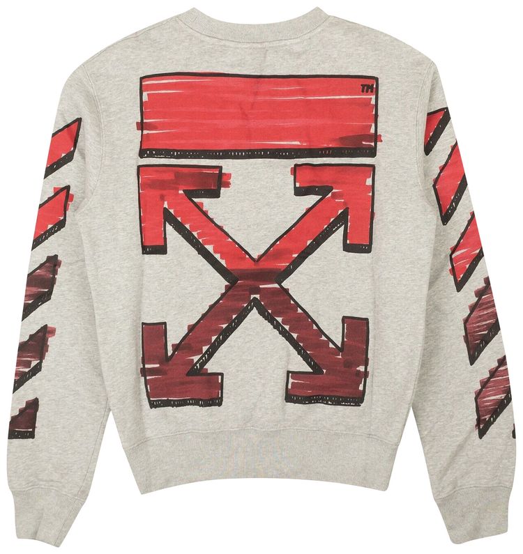 Off White Marker Arrows Crewneck Grey