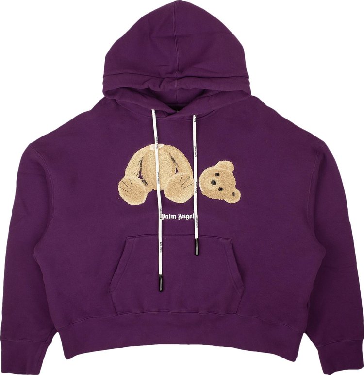 Buy Palm Angels Bear Hoodie 'Purple/Brown' - PMBB058F21FLE0073760
