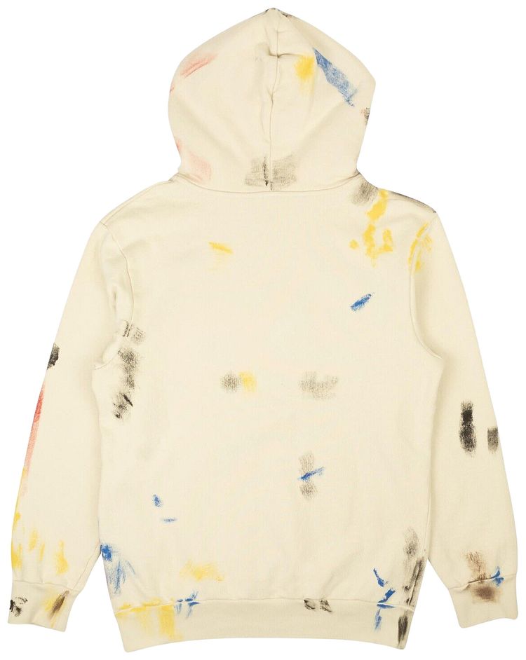 Palm Angels Painted College Hoodie Off WhiteRed